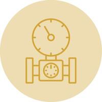 Pressure Gauge Line Yellow Circle Icon vector