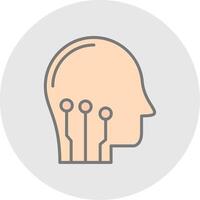 Artificial Intelligence Line Filled Light Icon vector