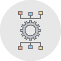 Workflow Planning Line Filled Light Icon vector