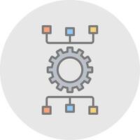 Workflow Planning Line Filled Light Icon vector