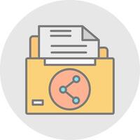 Sharing File Line Filled Light Icon vector