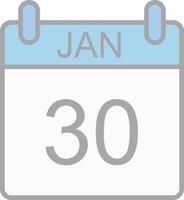January Line Filled Light Icon vector