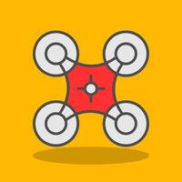 Drone Filled Shadow Icon vector