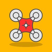 Drone Filled Shadow Icon vector