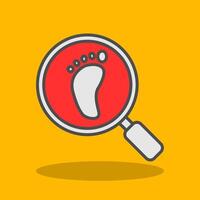 Footprint Filled Shadow Icon vector