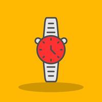 reloj lleno sombra icono vector