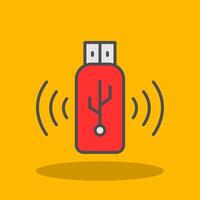 Usb Filled Shadow Icon vector
