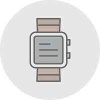 reloj línea lleno ligero icono vector