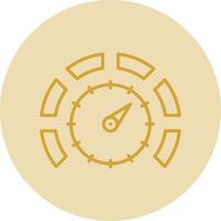Thermostat Line Yellow Circle Icon vector