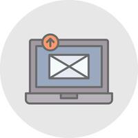 Sending Email Line Filled Light Icon vector