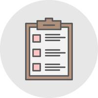 Clipboard Line Filled Light Icon vector