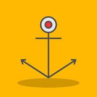 Anchor Filled Shadow Icon vector