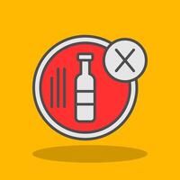 No Alcohol Filled Shadow Icon vector