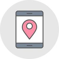 Location Line Filled Light Icon vector