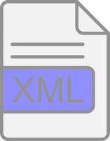 xml archivo formato línea lleno ligero icono vector