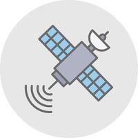 Satellite Line Filled Light Icon vector