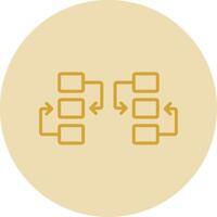 Flow Chart Line Yellow Circle Icon vector