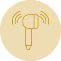 Earbud Line Yellow Circle Icon vector