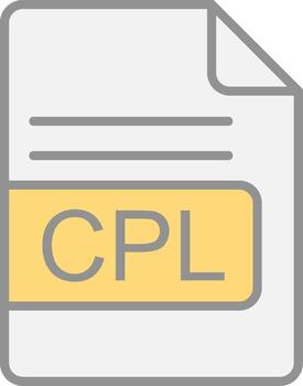 CPL File Format Line Filled Light Icon vector