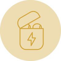 Charging Line Yellow Circle Icon vector