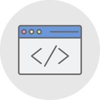 Coding Line Filled Light Icon vector