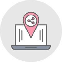 Share Location Line Filled Light Icon vector