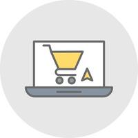 en línea lleno ligero compras línea lleno ligero icono vector