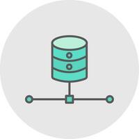 Database Line Filled Light Icon vector