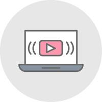 Streaming Line Filled Light Icon vector