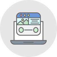 Landing Page Line Filled Light Icon vector