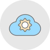 Cloud Settings Line Filled Light Icon vector