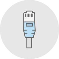 ethernet línea lleno ligero icono vector