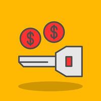 Key To Success Filled Shadow Icon vector