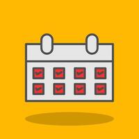 Calendar Filled Shadow Icon vector