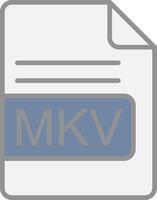 MKV File Format Line Filled Light Icon vector