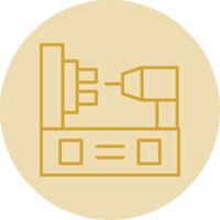 Lathe Line Yellow Circle Icon vector