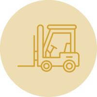 Forklift Line Yellow Circle Icon vector