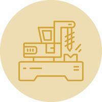 Machine Line Yellow Circle Icon vector