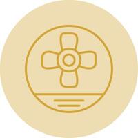 Propeller Line Yellow Circle Icon vector