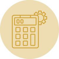 Calculator Line Yellow Circle Icon vector