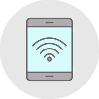 Wifi Signal Line Filled Light Icon vector