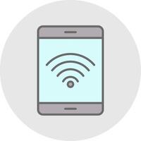 Wifi Signal Line Filled Light Icon vector