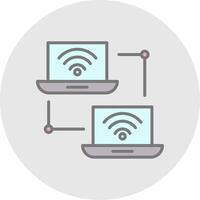 Local Area Network Line Filled Light Icon vector