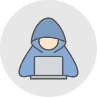 hacker línea lleno ligero icono vector