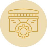 Bridge Line Yellow Circle Icon vector