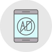 Ad Blocker Line Filled Light Icon vector