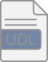 UDL File Format Line Filled Light Icon vector