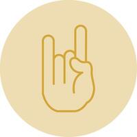 Rock And Roll Line Yellow Circle Icon vector