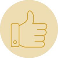 Like Line Yellow Circle Icon vector