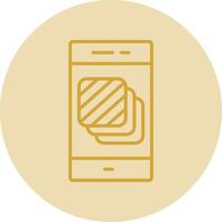 Layers Line Yellow Circle Icon vector